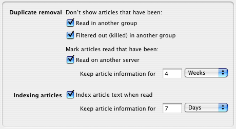 The article management preferences panel