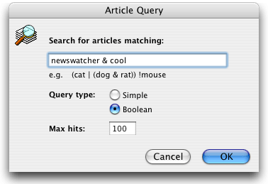 The Query dialog